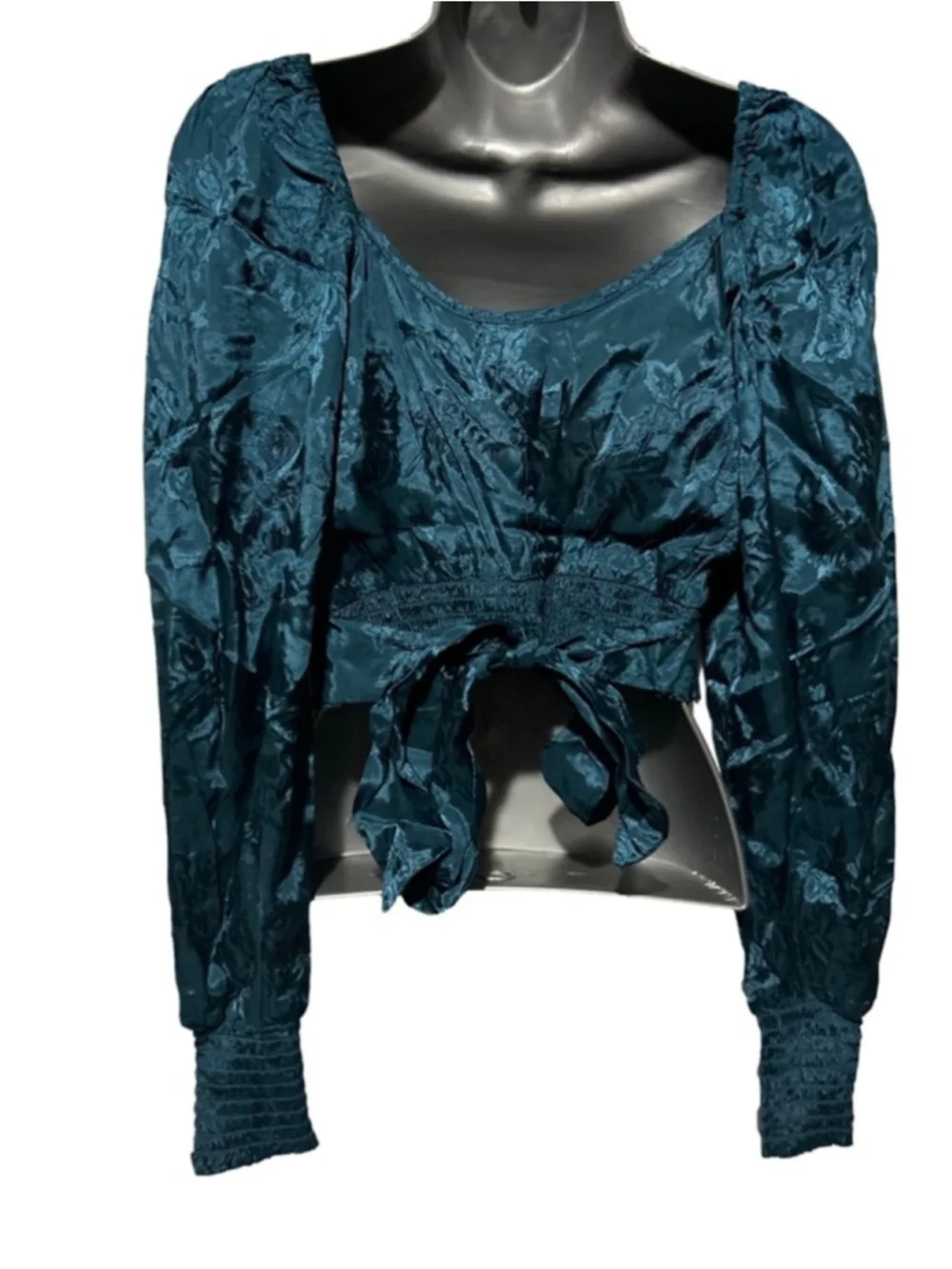 NWT Band of the Free Camille Crossover Crop Top Deep Teal XS - Picture 7 of 9